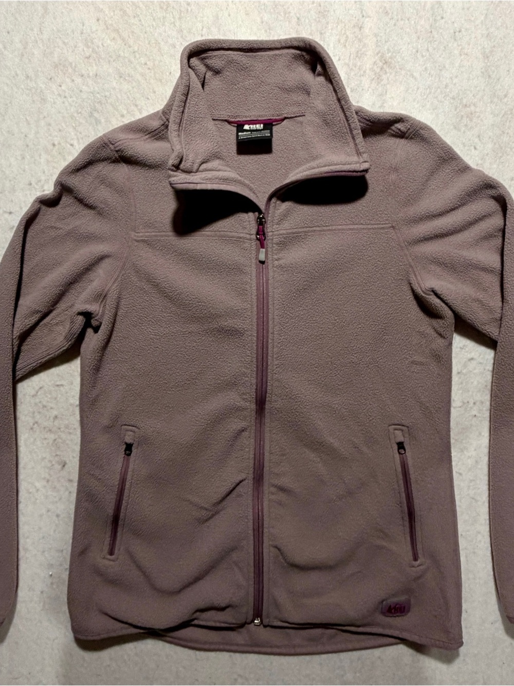 REI CO-OP MAUVE PURPLE FULL ZIP MIDWEIGHT FLEECE JACKET M
